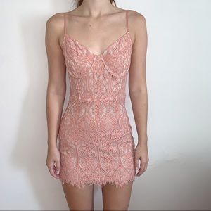 Express Pink Lace Dress